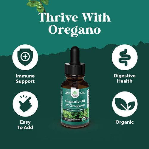 Oregano Oil Organic Liquid Drops for Adults and Kids - Super Concentrated USDA - Picture 4 of 8