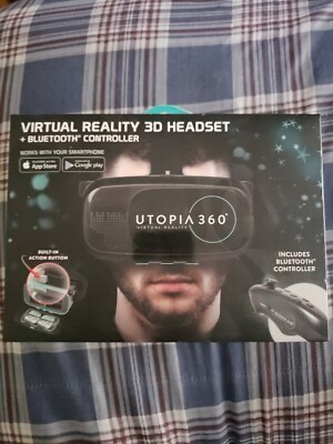 Brand New Sealed Utopia 360° Virtual Reality Headset w/ Bluetooth Controller 