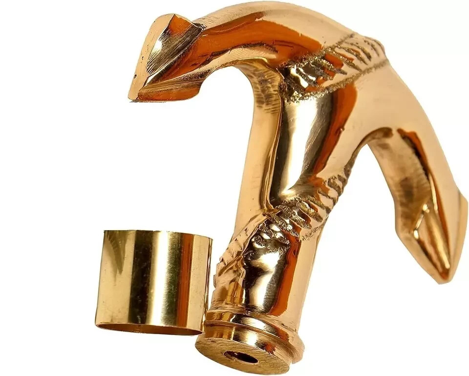 Nautical Solid Brass Anchor Walking Stick Handle … - image 3