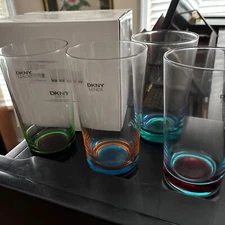 DKNY Urban Essentials Red Turquoise Hill Balls Set 4 by Lenox NEW In Box