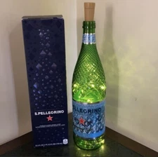 S Pellegrino 120th Anniversary Bottle LTD Edition light green crystal homemade