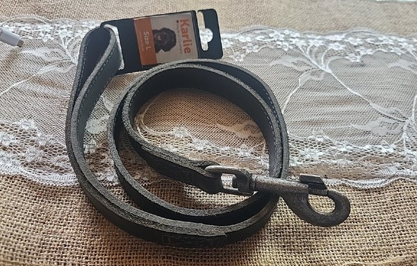 Leine, Hundeleine, Leder, Gewachst, Schwarz, Karlie, 22Mm X 1M,Lederleine, Neu-image