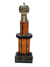 HALLOWEEN COSTUME PARTY AWARD TROPHY JACK O' LANTERN PUMPKIN 12" FREE ENGRAVING