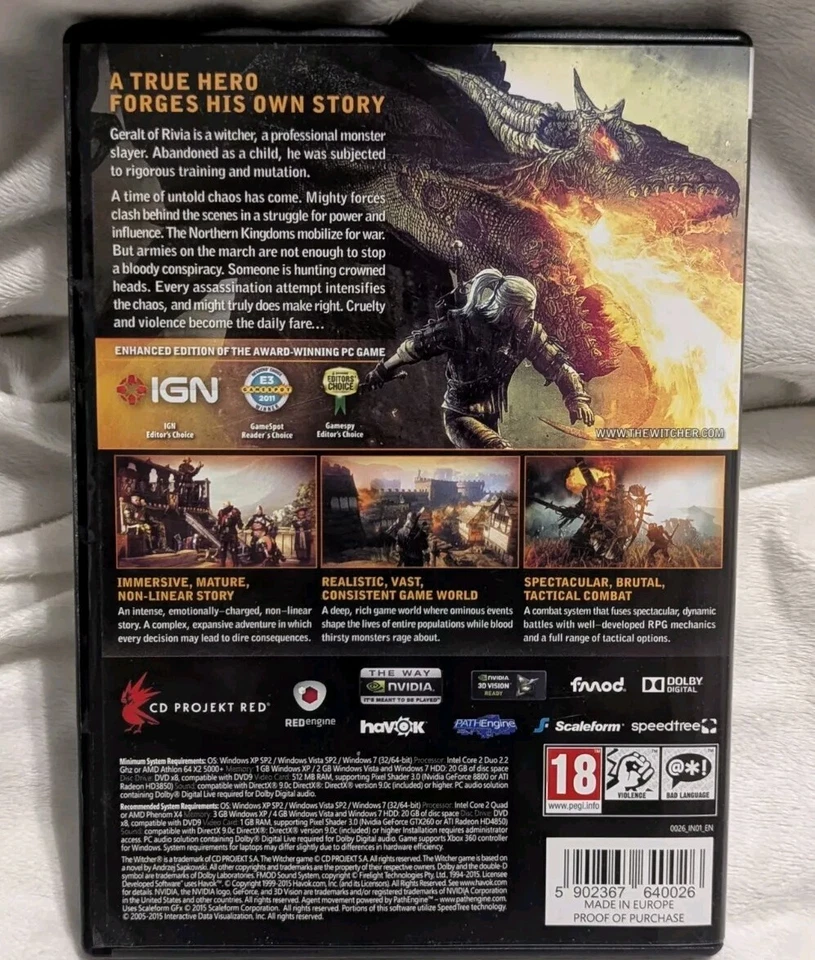 The Witcher 2 Assassins of Kings Enhanced Edition PC. - Image 2 of 4