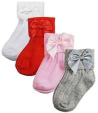 Baby Girl BOW SOCKS Ribbed Ankle
