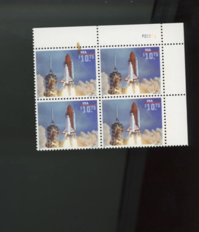 US Stamp 2544A $10.75 shuttle plate block of 4 MNH P111  and P222 (mb32 - Image 3 of 3
