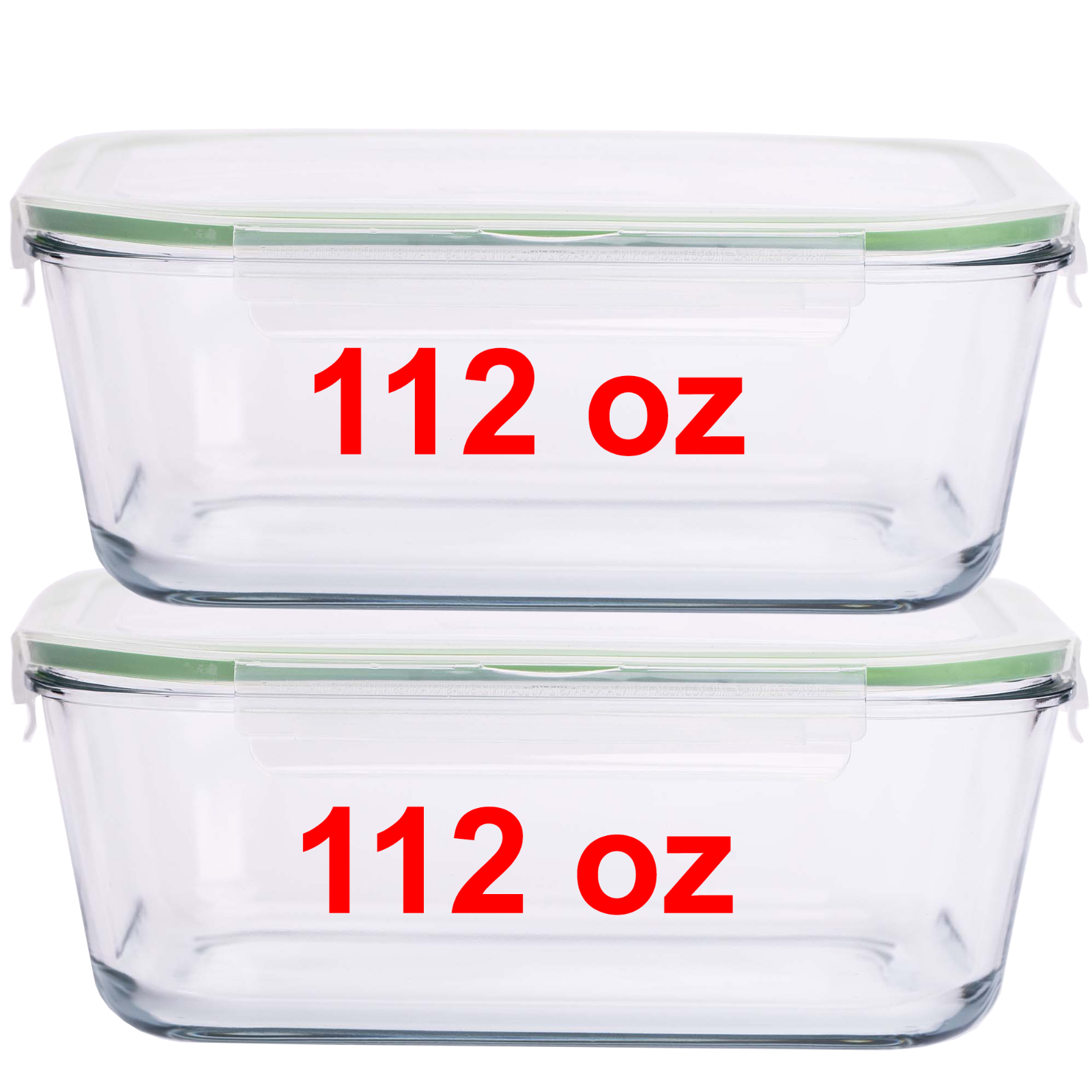 112 Oz 14 Cup Large Glass Food Storage Containers with Lids Airtight ...