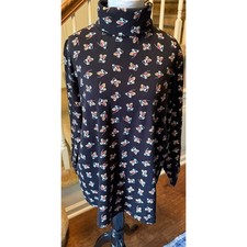 Vintage Mickey  Co Disney Mickey Mouse All Over Print Turtleneck Top Black XL