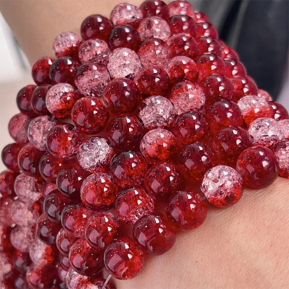 100 г 10 мм смесь цветов трещины стеклянные бусины для DIY Crafts ювелирных изделий браслеты - Изображение 4 из 4