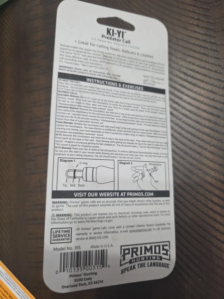 PRIMOS Huning Speak The Language - KI-YI Predator Call - Model# 315 Sig Series - Image 4 of 4