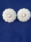 Vintage Miriam Haskell  milk glass jacket earrings