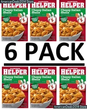 6 PACK - Hamburger Helper Cheesy Italian Shells with Real Cheese 6.1 oz EACH