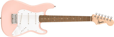 Squier Mini Stratocaster Electric Guitar, Laurel Fingerboard, Shell Pink Finish