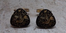 1 Paar tolle Manschettenkn&ouml;pfe Goldfabend Trachtenschmuck 70/80iger Jahre