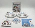 Nintendo Wii Mario Kart CIB w Manual + 2 Wii Steering Wheels