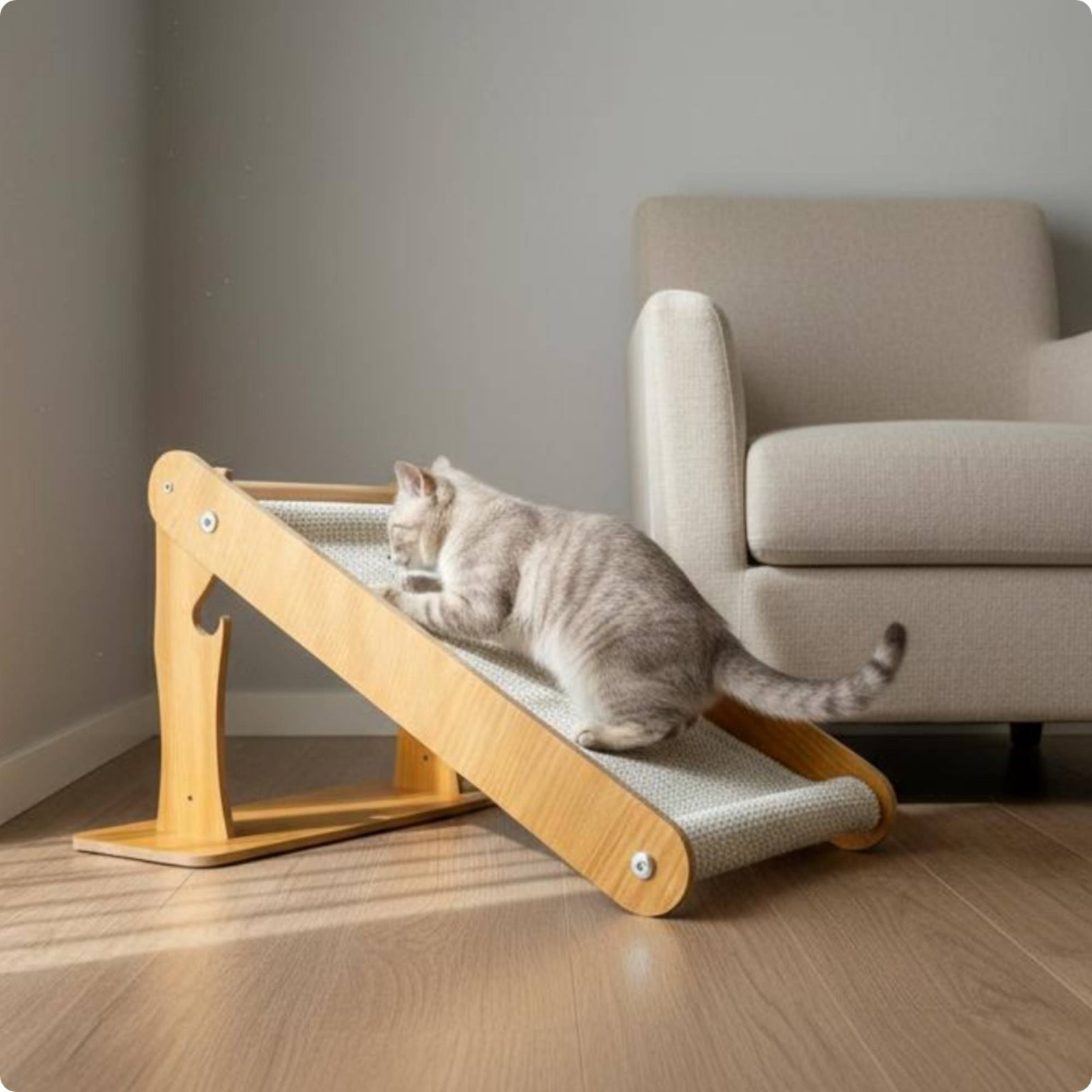 Wooden Cat Scratcher Indoor Furniture