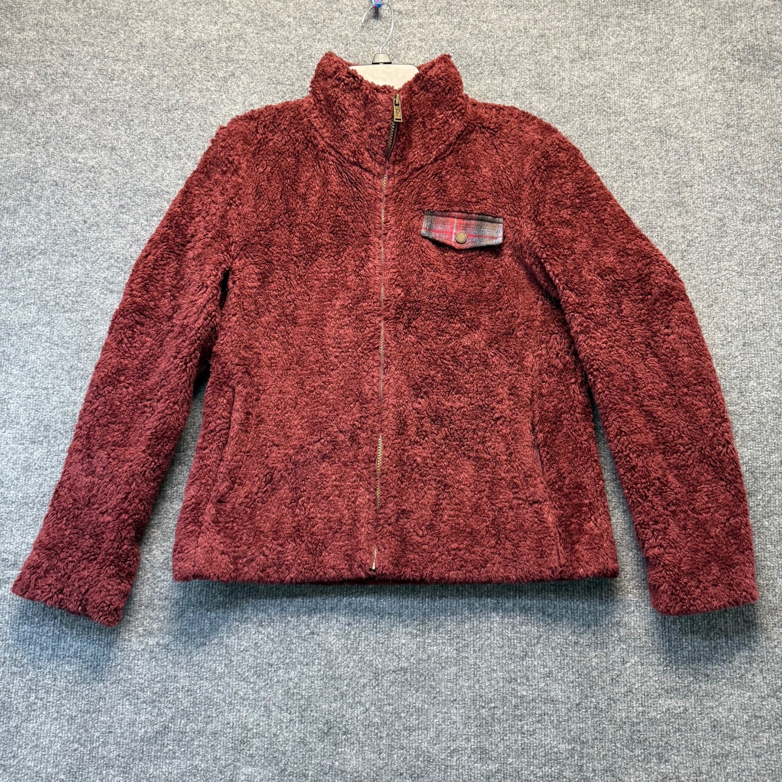 Pendleton Teddy Jacket Womens Small Maroon Fleece… - image 1