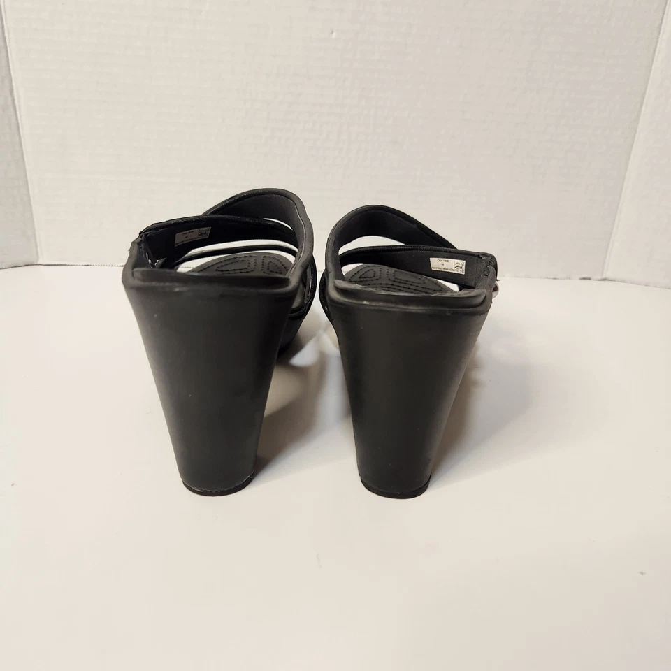 Crocs Womens Cyprus IV Heel Sandals Black Slip-on Open Toe Size 9 - Image 4 of 4