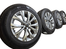 Original VW Tiguan Montana Alufelgen Allspace 215 65 17 Zoll Winterreifen silber