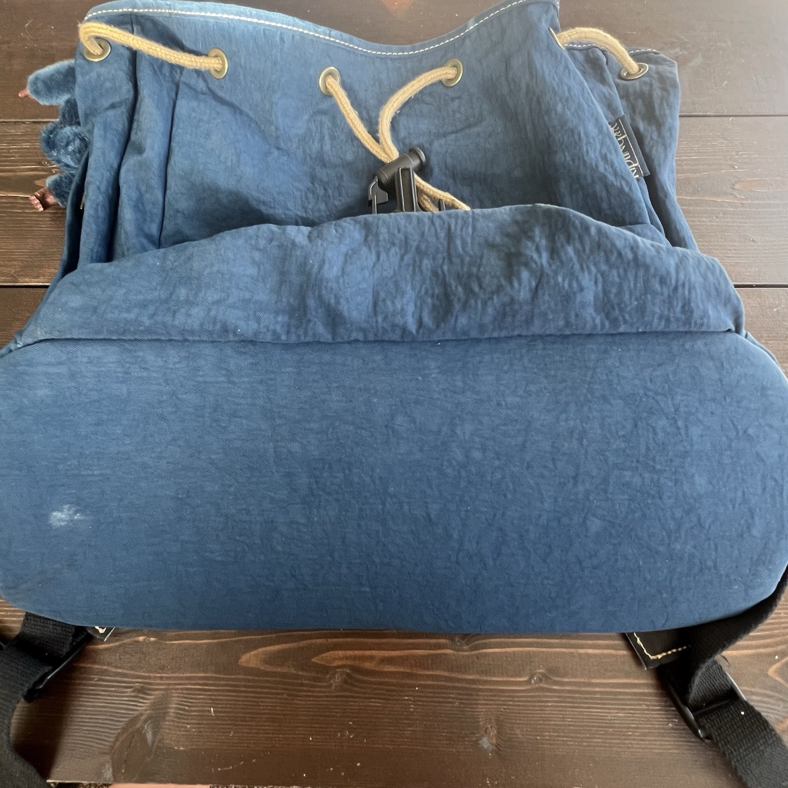 Kipling Y2K Backpack Blue Drawstring Side Zip Wat… - image 12