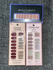 Dashing Diva Gloss Ultra Shine Gel & Beaolata Beauty Nail Polish Strips Lot of 3