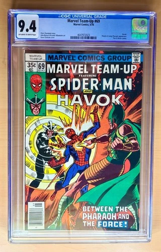 Marvel Team-up #69 CGC GRADED 9.4 WP Spider-Man and Havok.  Byrne! Marvel 1978