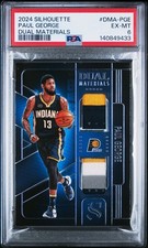 Panini 2024-25 Silhouette Paul George Dual Materials #DMA-PGE PSA 6 Pacers