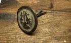 COOL VINTAGE CIVIL WAR ERA METAL MILITARY BAND CLOTHING BUTTON