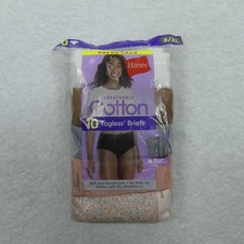 Hanes Underwear Womens 8 Extra Large Briefs Breathable Cotton Tagless 10 Pairs