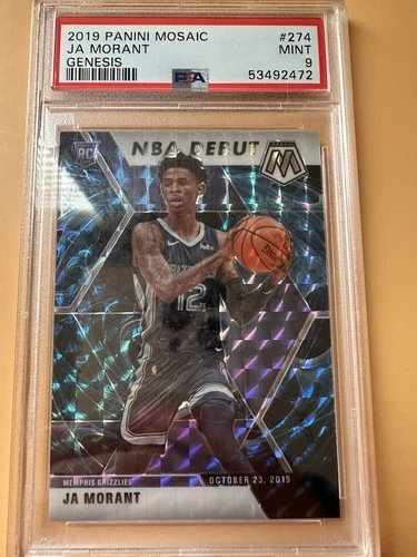 2019-20 Panini Mosaic NBA Debut JA MORANT PSA 9 #274 Genesis Prizm (RC)