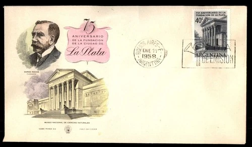 Mayfairstamps Argentina FDC 1958 Museum Anniv of La Plata First Day Cover aaw_83