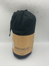Premium Full/queen Duvet Cover 3pc Set Black