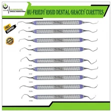 Premium HU-FRIEDY Dental Rigid Gracey Curettes SET OF 9 EverEdge 2.0 #9 Handle