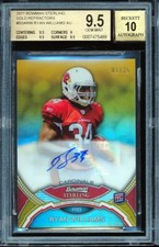 BGS 9.5 *GEM* RYAN WILLIAMS 2011 BOWMAN STERLING GOLD REFRACTOR AUTO RC #D 1/25