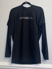 Men's O'Neill Basic Skins UPF 50 Black Long Sleeve Sun Shirt Size 2X Slim Fit