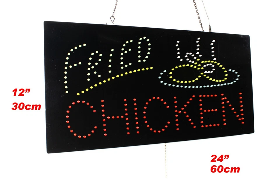 Fried Chicken Neon Sign LED Open Sign Store Sign Business Sign Window Sign - Image 2 of 4