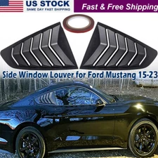 2pcs Rear Side Vent Window Quarter Scoop Louver Cover For Ford Mustang 2015-2023