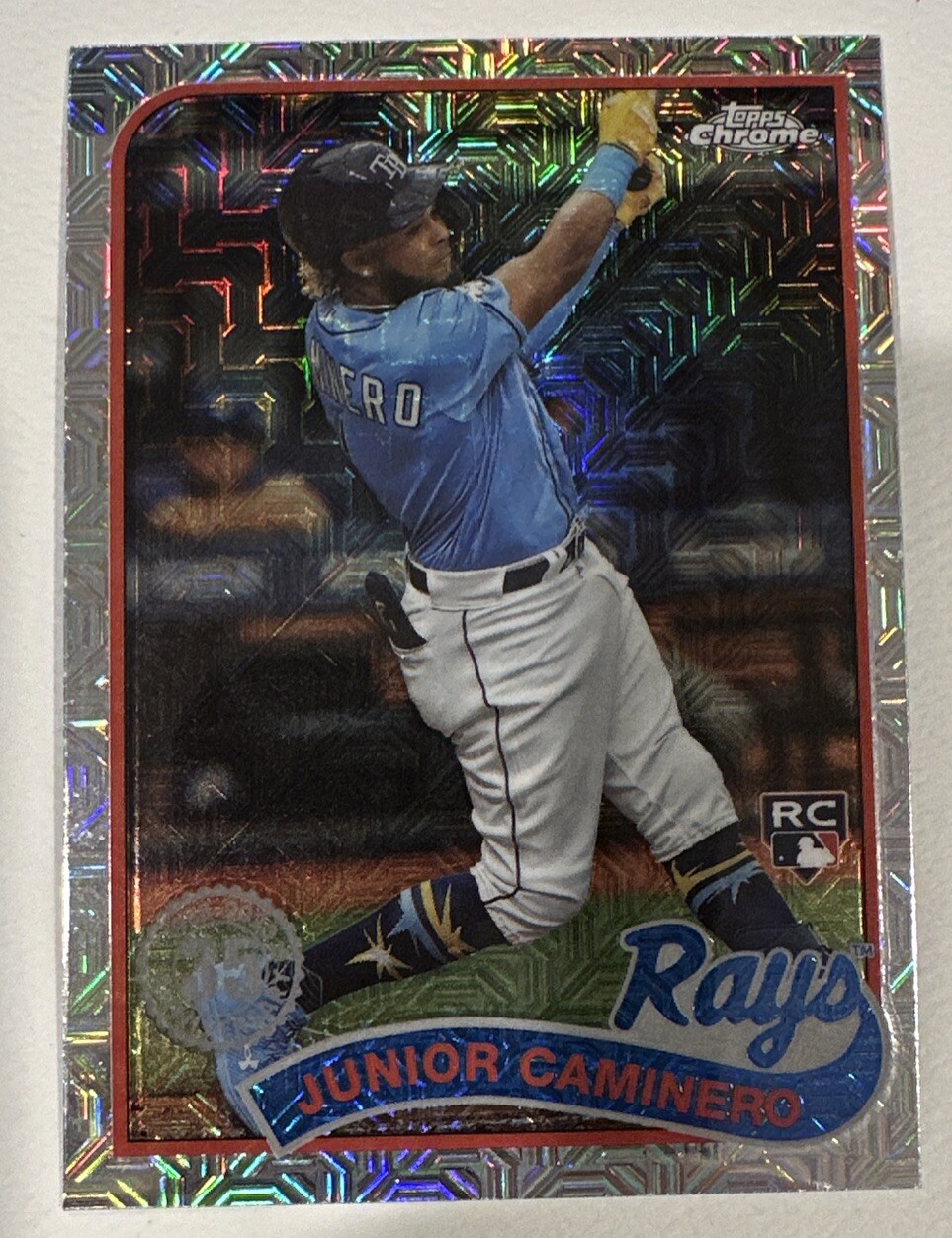 2024 Topps Series 1 JUNIOR CAMINERO Silver Pack Mojo Refractor Rookie RC 🔥