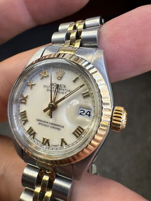 ROLEX DATEJUST 26MM TWO TONE MOTHER-OF-PEARL DIAL 6917 LADIES