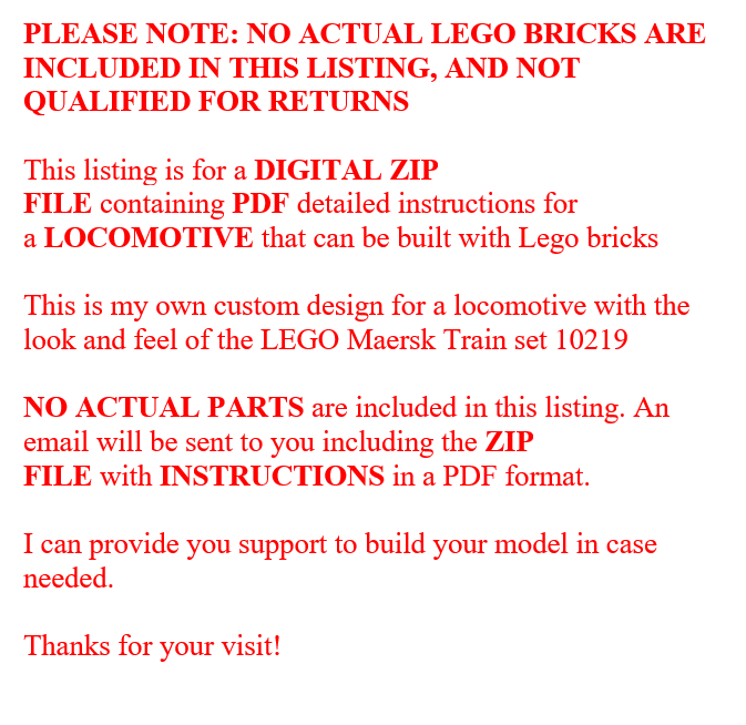 PDF Instructions: LEGO 10219 MOC custom locomotive GP38 BNSF based