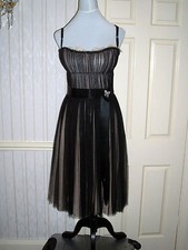 D&G ITALIAN BLACK/PINK SILK COCKTAIL DRESS SIZE 42 (UK10) IN GOOD CONDITION