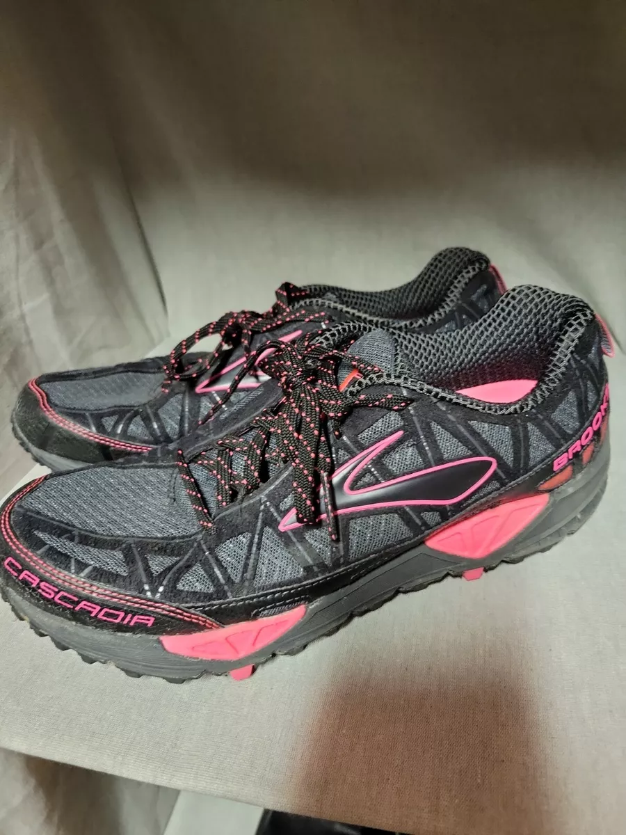 Brooks Cascadia Women's Trail Running Shoes Black Pink Size 10 B (Medium)  Used