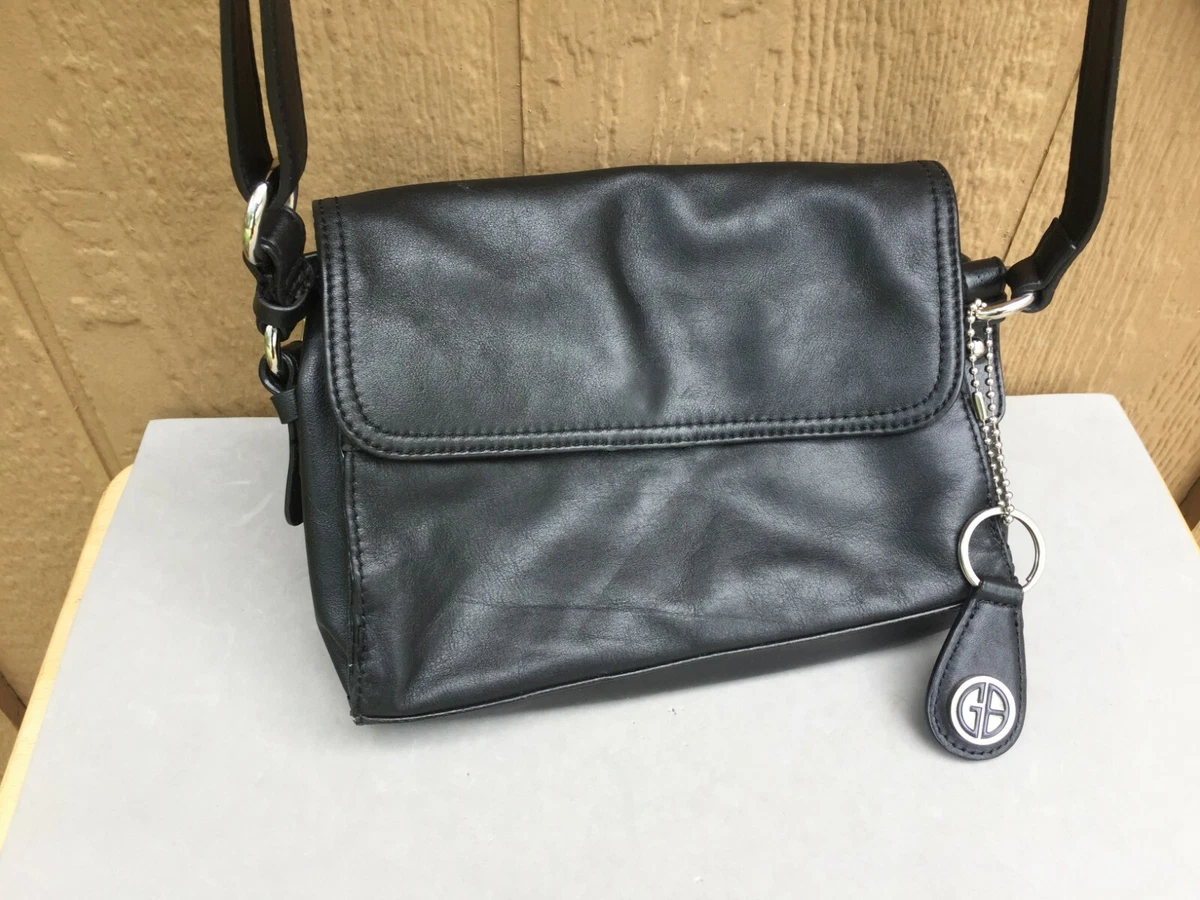 Buy the Giani Bernini Black Leather Crossbody Bag | GoodwillFinds