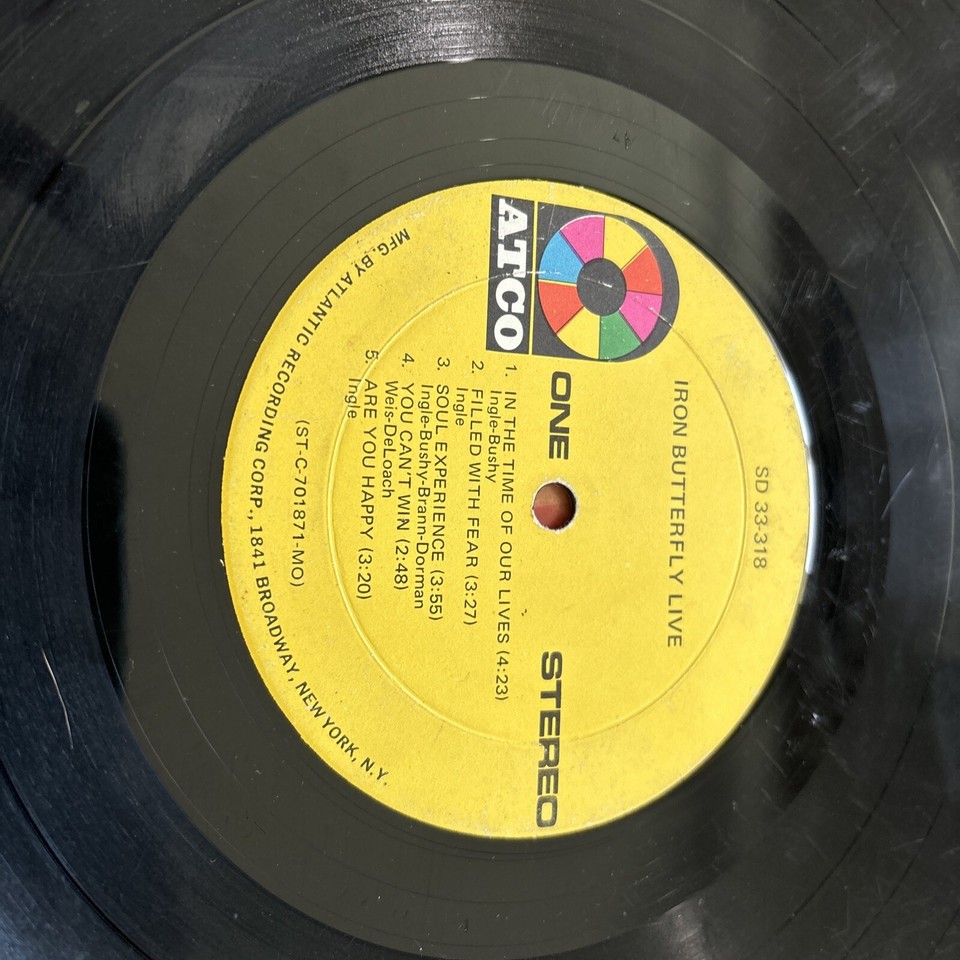Iron Butterfly Live Vynl Atco 318 eBay