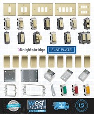 KNIGHTSBRIDGE FLATPLATE METAL GRID FRONT PLATE SWITCH COMPONENTS BRUSHED BRASS