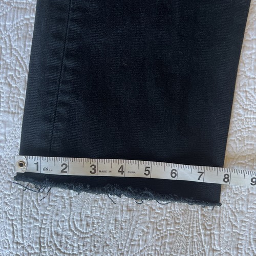 Levi’s 513 Black Denim Jeans Size 32 Raw Hem Slim Straight Levi Pants Trousers - Picture 14 of 14