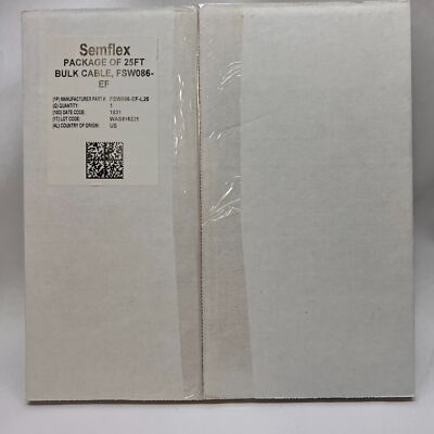 Semflex FSW086-EF-L25 RF/Microwave High Frequency Bulk Coax Cable 25 Ft 71 GHz