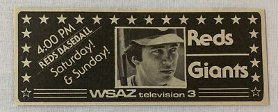#ad #ad 1980 WSAZ baseball tv ad REDS vs GIANTS April 26 $5.39