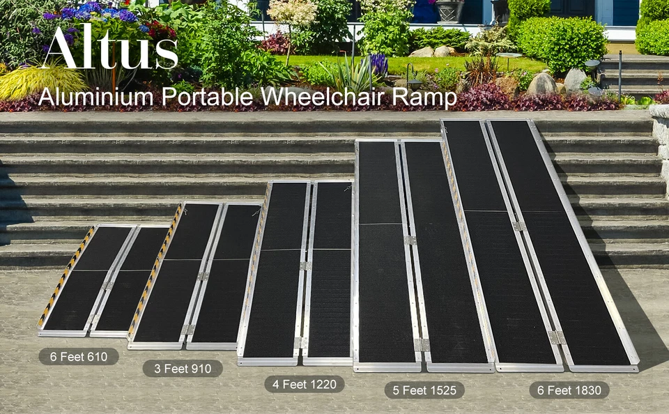 Multi Size Portable Wheelchair Ramp Aluminum Folding Handicap Ramp Non-Slip - image 3 of 3