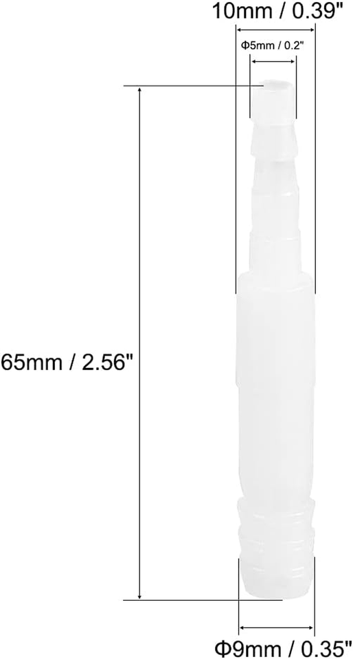 Aquarium Air Valve Connector Straight Clear White Plastic Airline